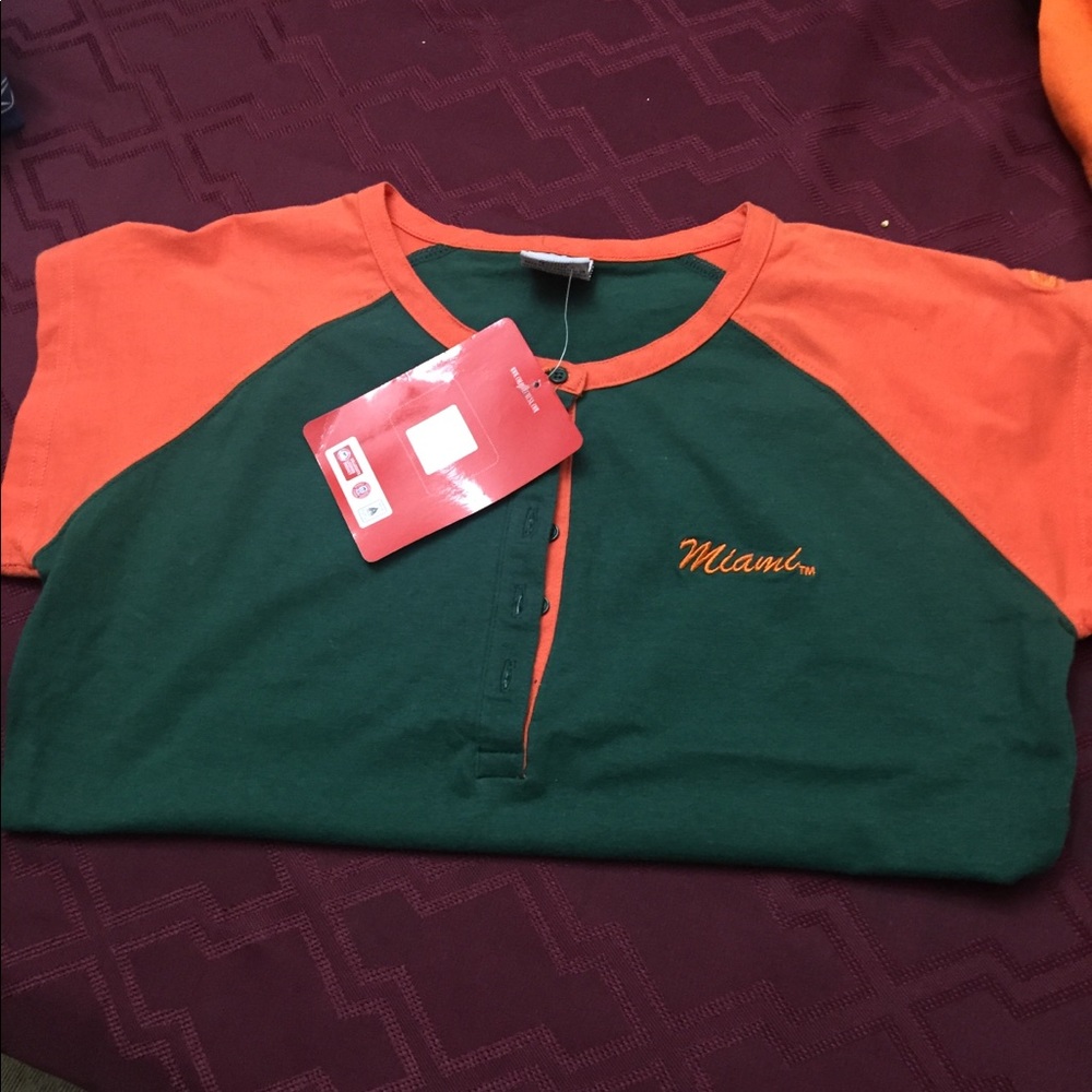 Brand New Miami hurricanes girls 5 button shirt